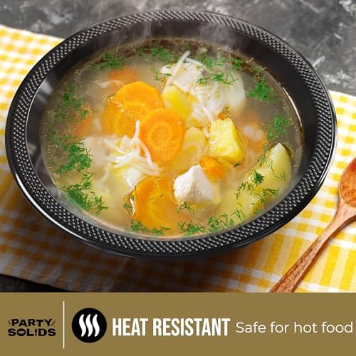12 Oz. Black Plastic Bowls | 50 Count