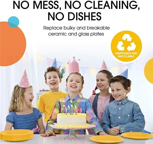 10 in. Yellow Plastic Plates | 50 Count