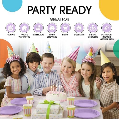 10 in. Lavender Plastic Plates | 50 Count
