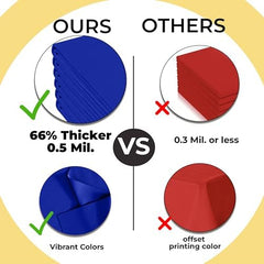 Premium Dark Blue Plastic Table Covers | 12 Pack | 54 in. x 108 in.