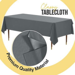 Premium Silver Plastic Table Covers | 12 Count | 54 in. x 108 in.