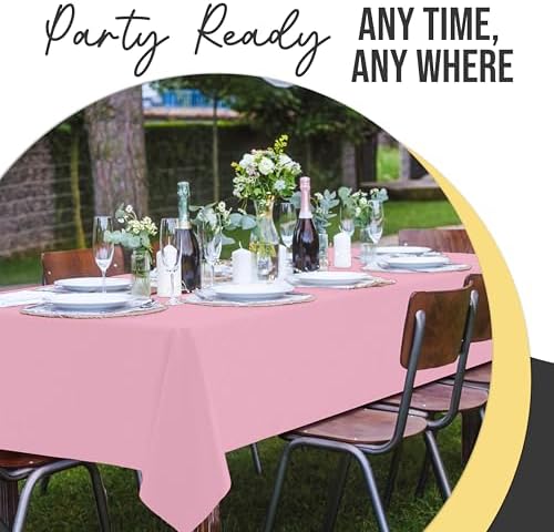 Premium Pink Plastic Table Covers | 12 Pack | 54 in. x 108 in.