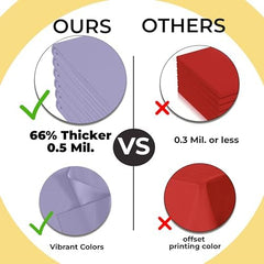 Premium Lavender Plastic Table Covers | 12 Pack | 54 in. x 108 in.