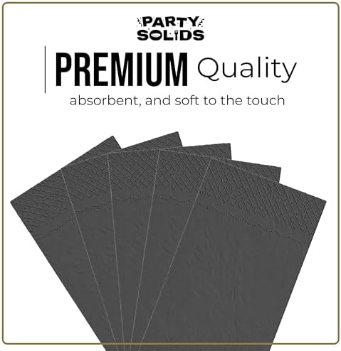 Black Guest Towel Napkins | 8 in. x 4 in. | 40 Ct.