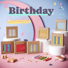 Assorted Spiral Birthday Candles - Vibrant Primary Colors
