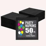 Black Luncheon Napkins - 6.75 In. X 6.75 In. | 50 Count