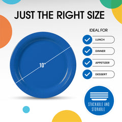 10 In. Dark Blue Paper Plates - 20 Ct.