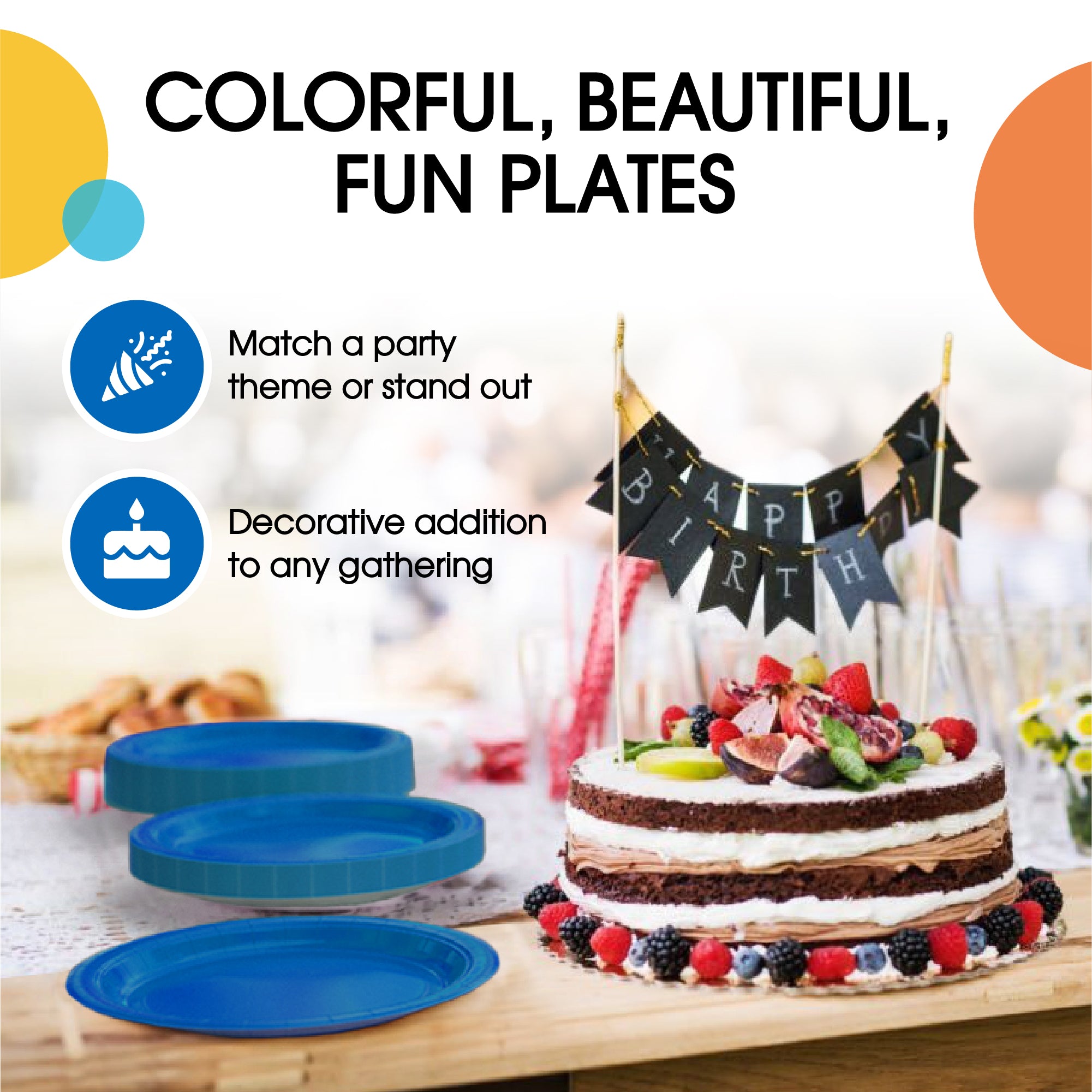 9 In. Dark Blue Paper Plates - 20 Ct.