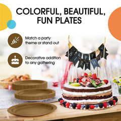 7 In. Bronze Paper Plates - 20 Ct.