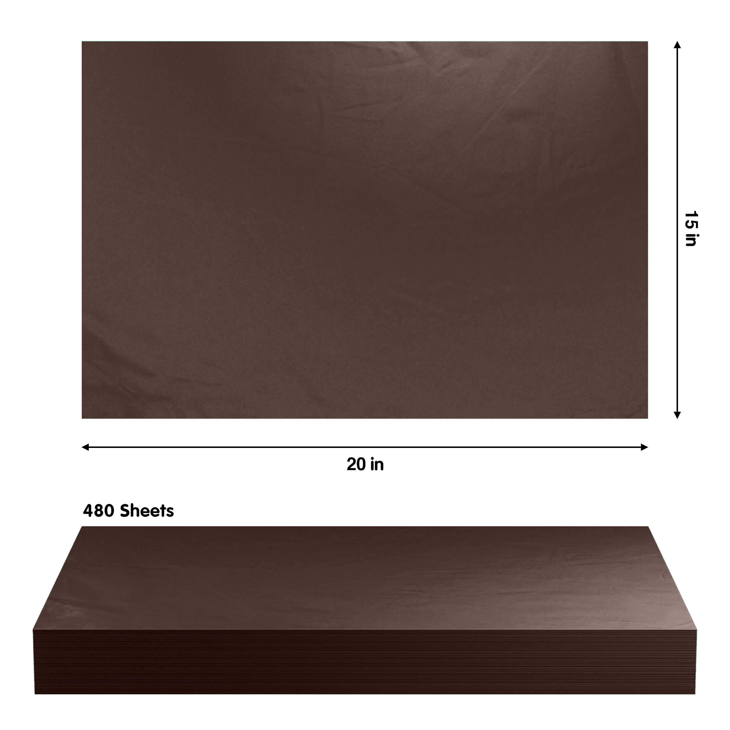 Brown Tissue Paper 15 In. x 20 In. | 480 Sheets