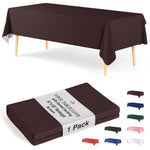 Brown Flannel Backed Plastic Table Cover 54 in. x 108 in.
