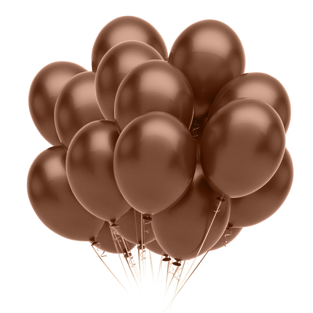 9 In. Brown Latex Balloon | 20 Count