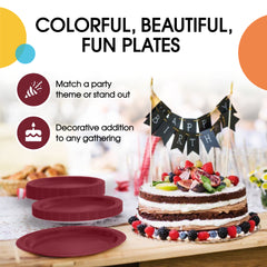 10 In. Burgundy Paper Plates - 20 Ct.