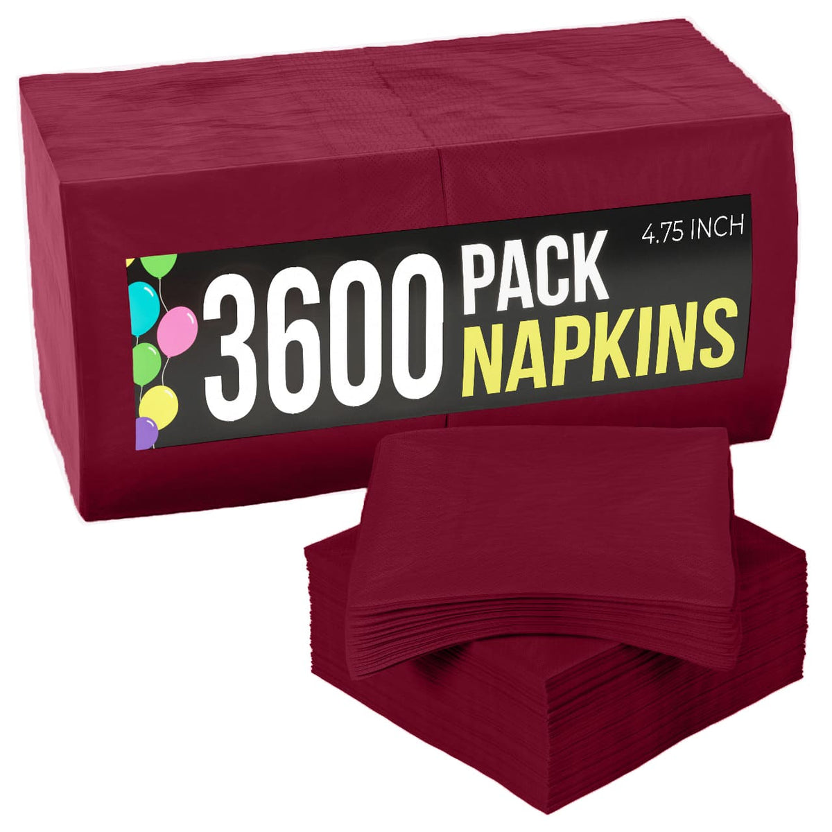 Burgundy Beverage Napkins | Case of 3600