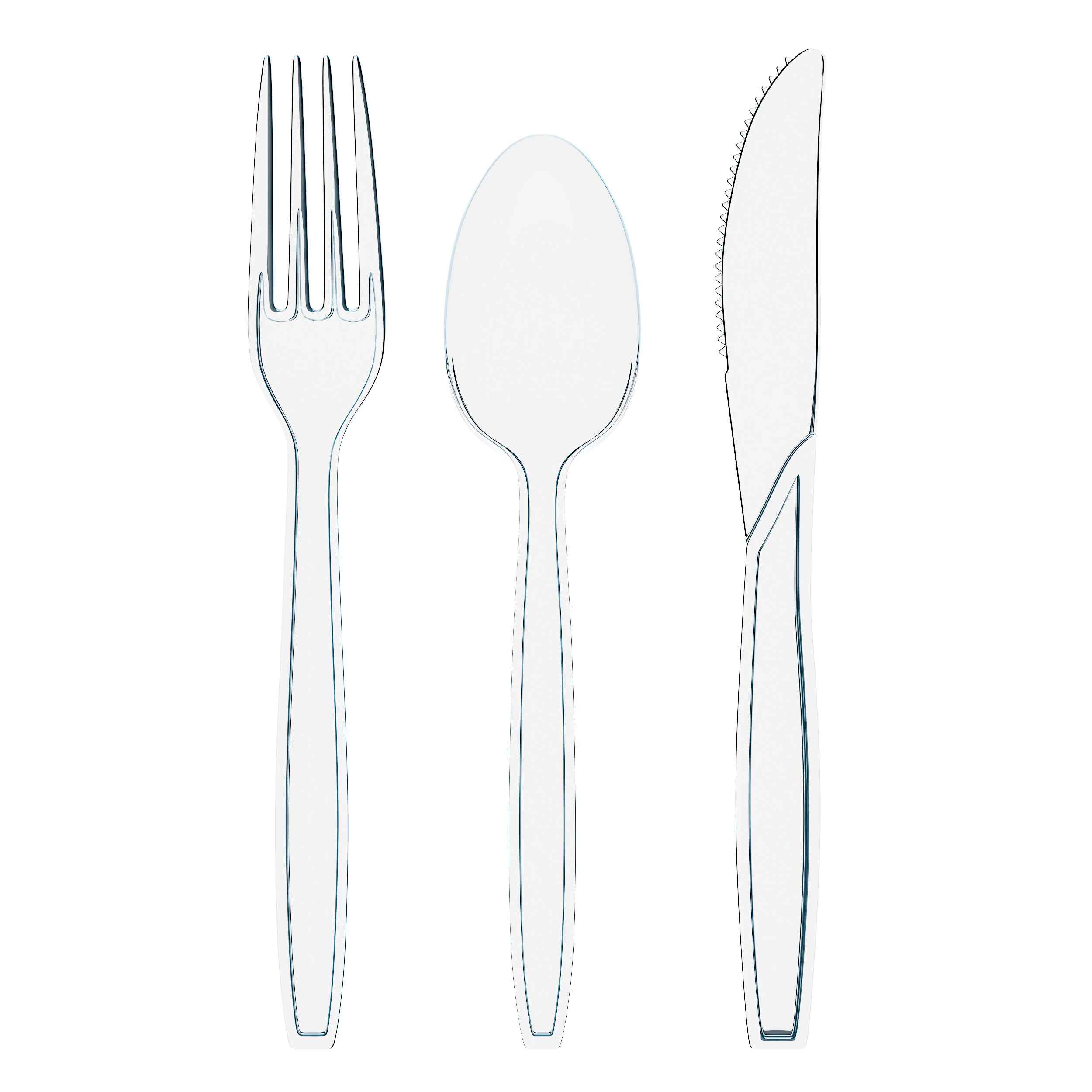 Clear Cutlery Caddy Combo - Gingham