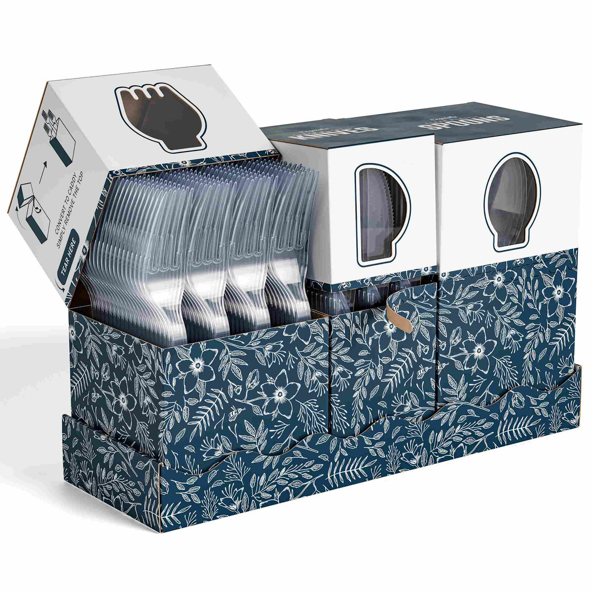 Clear Cutlery Caddy Combo - Floral