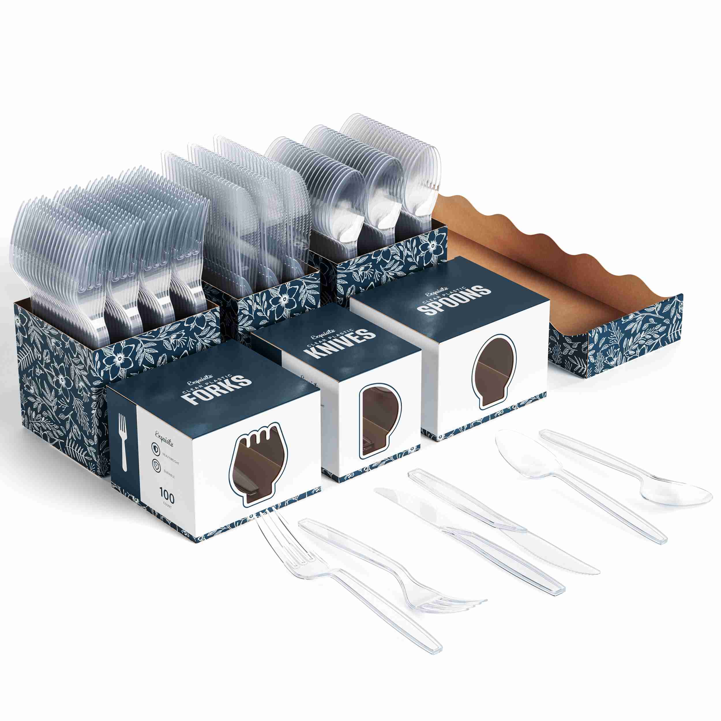 Clear Cutlery Caddy Combo - Floral