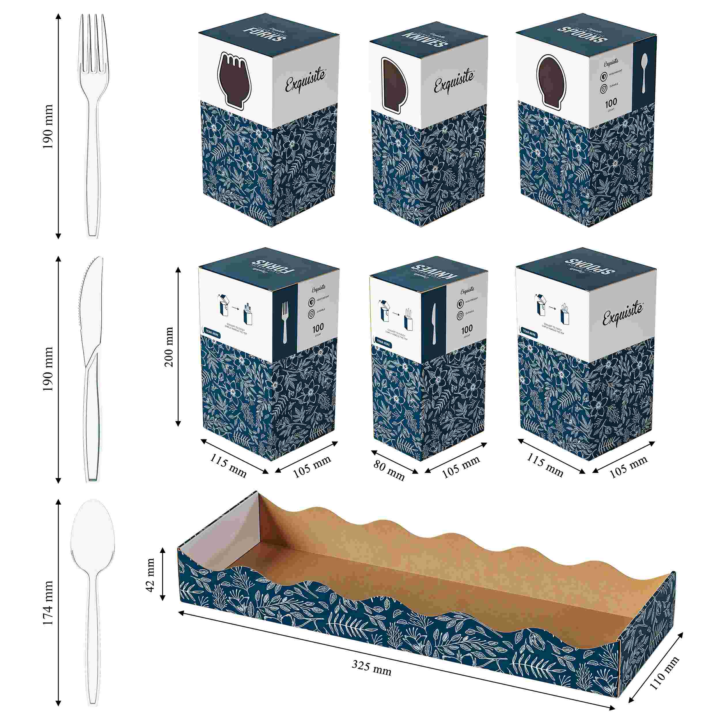Clear Cutlery Caddy Combo - Floral