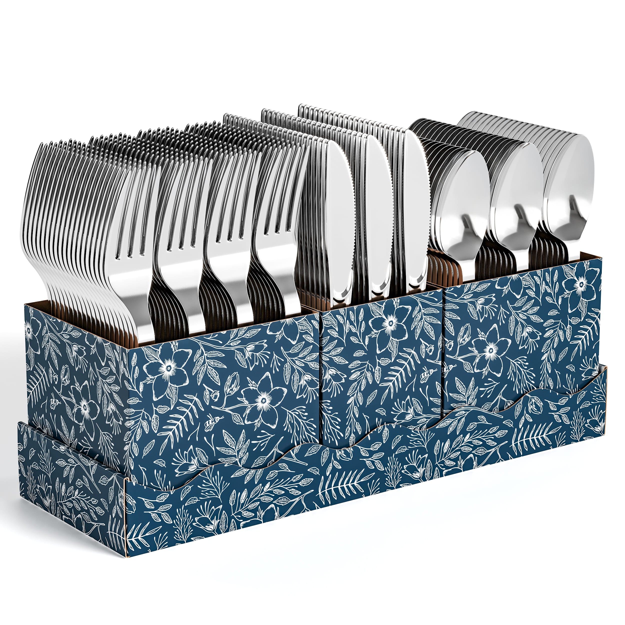 Silver Cutlery Caddy Combo - Floral