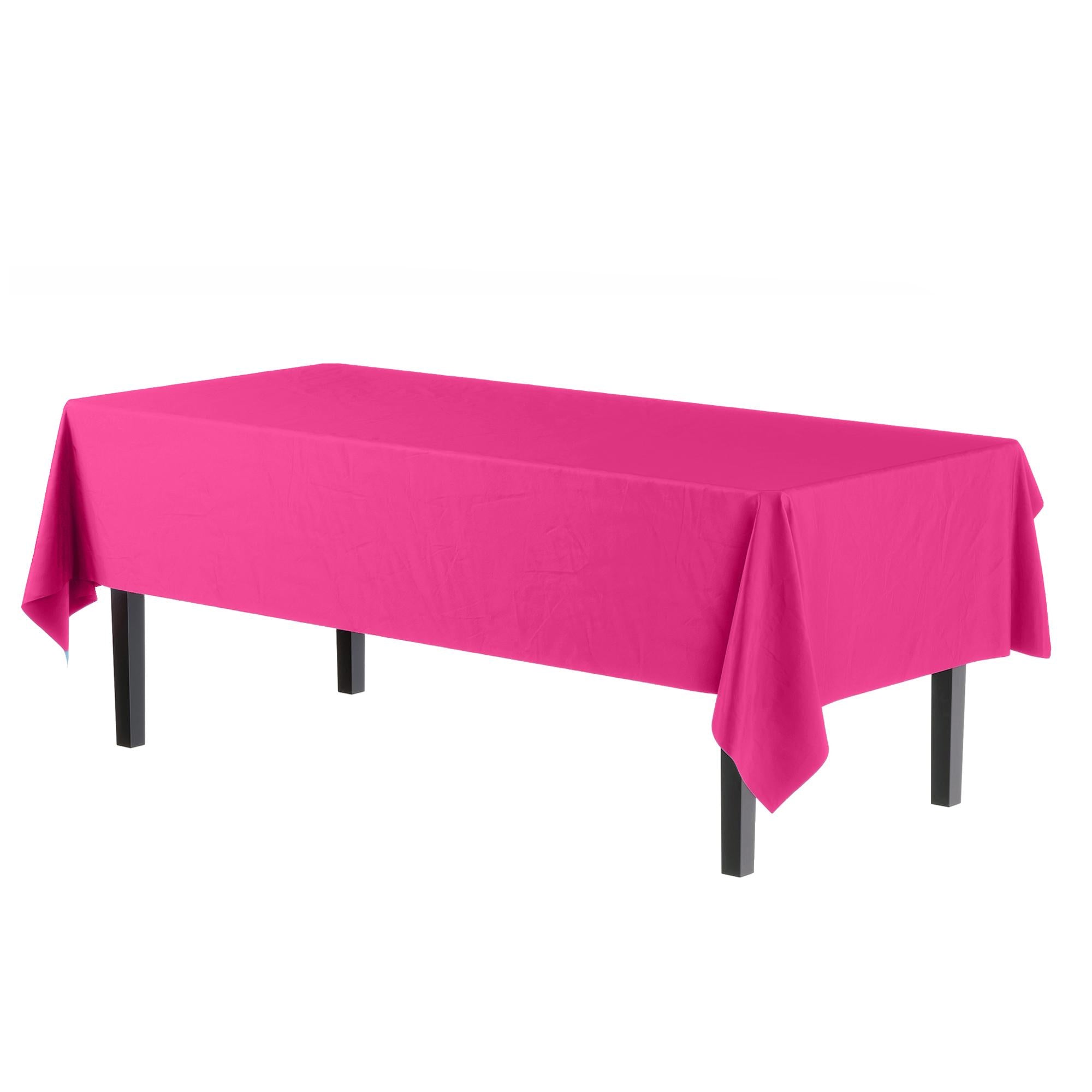 Premium Cerise Plastic Table Covers | 12 Pack - 54 In. x 108 In.