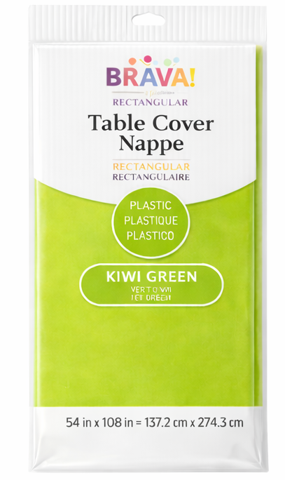 Kiwi Green Rectangular Plastic Table Cover - 54x108 Inches