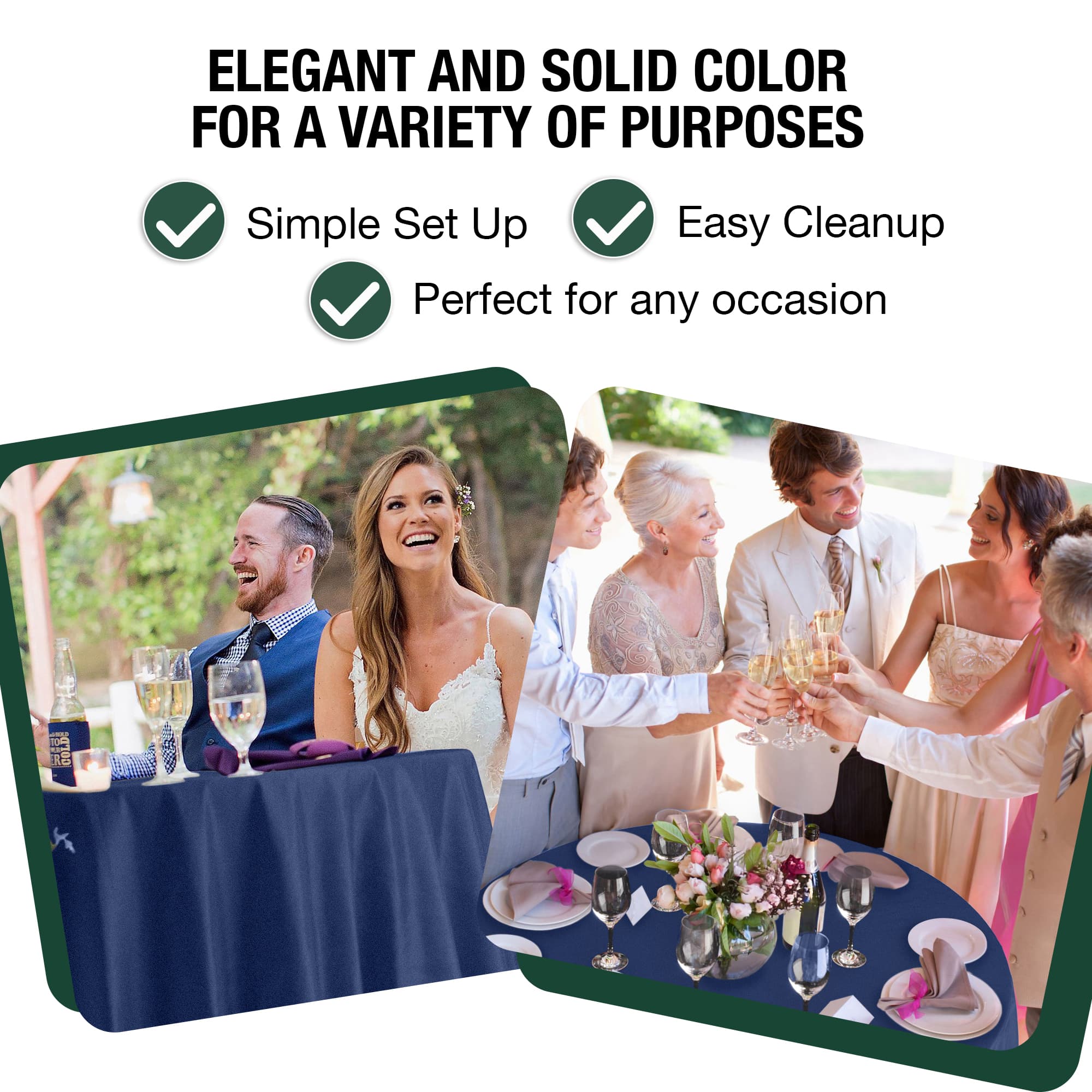 120 In. Premium Round Navy Plastic Table Cover