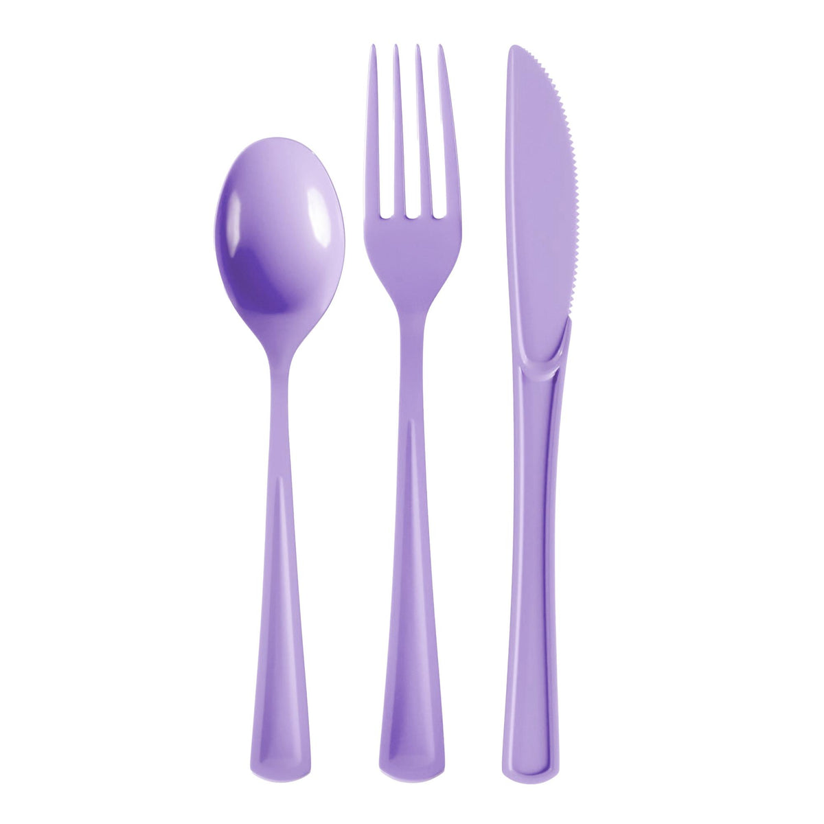 Lavender Cutlery Combo Set | 50 Forks 50 Spoons And 50 Knives