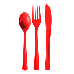 Heavy Duty Red Cutlery Combo - 24 Count