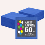 Dark Blue Beverage Napkins - 4.75 in. x 4.75 in. | 50 Count