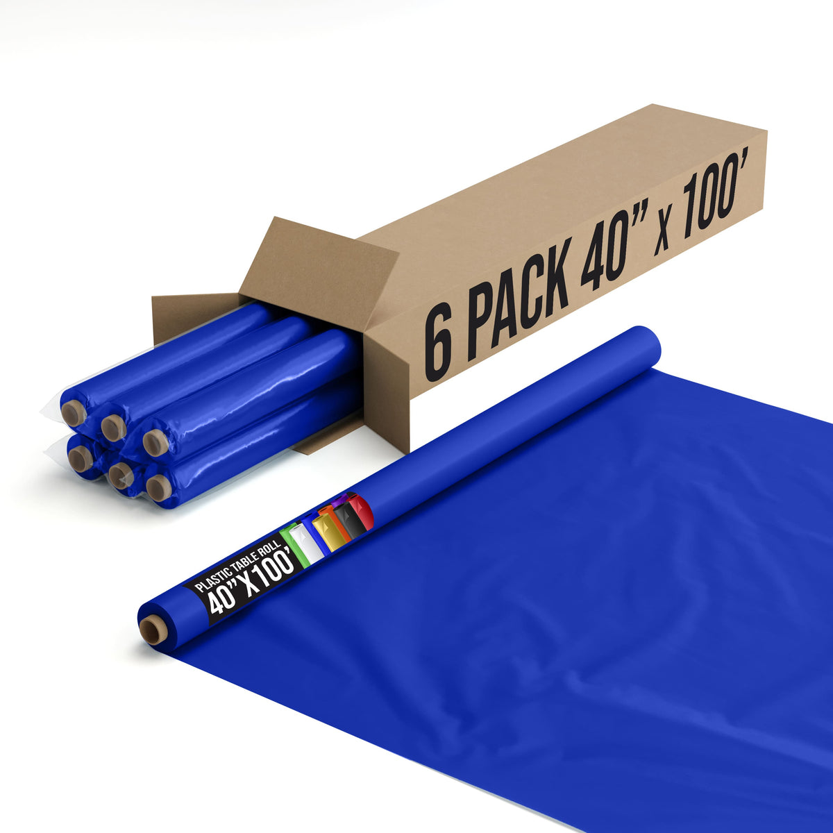 40 In. x 100 Ft. Dark Blue Table Roll | Case of 6
