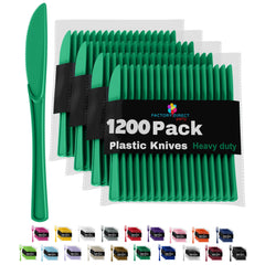 Heavy Duty Emerald Green Plastic Knives | Case of 1200