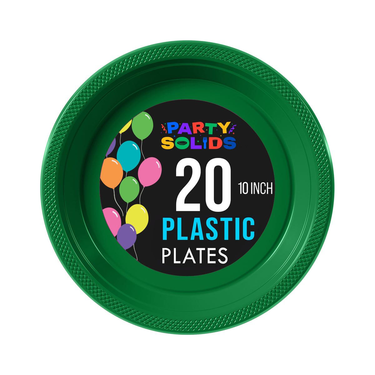 10 In. Emerald Green Plastic Plates - 20 Ct.