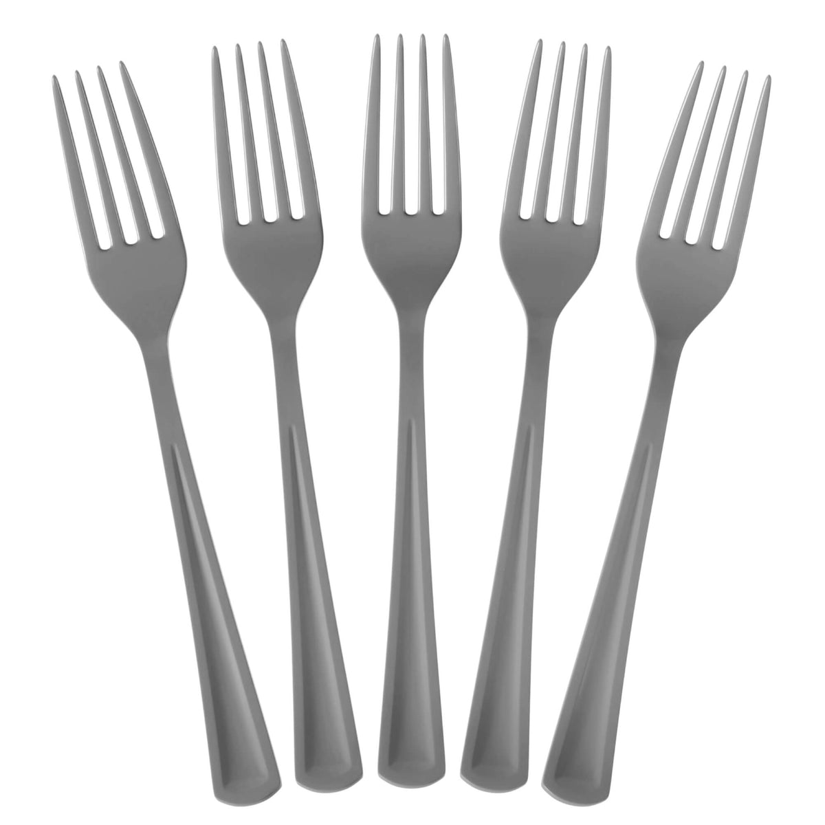 Heavy Duty Silver Plastic Forks - 7.5 in. | 100 Count