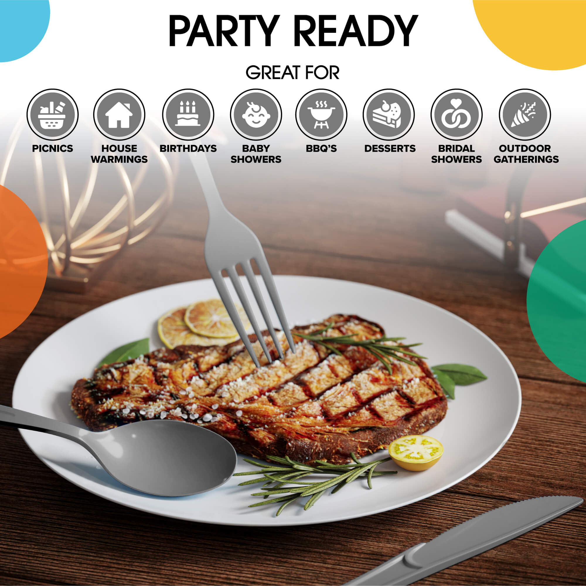 Heavy Duty Silver Plastic Forks - 7.5 in. | 100 Count