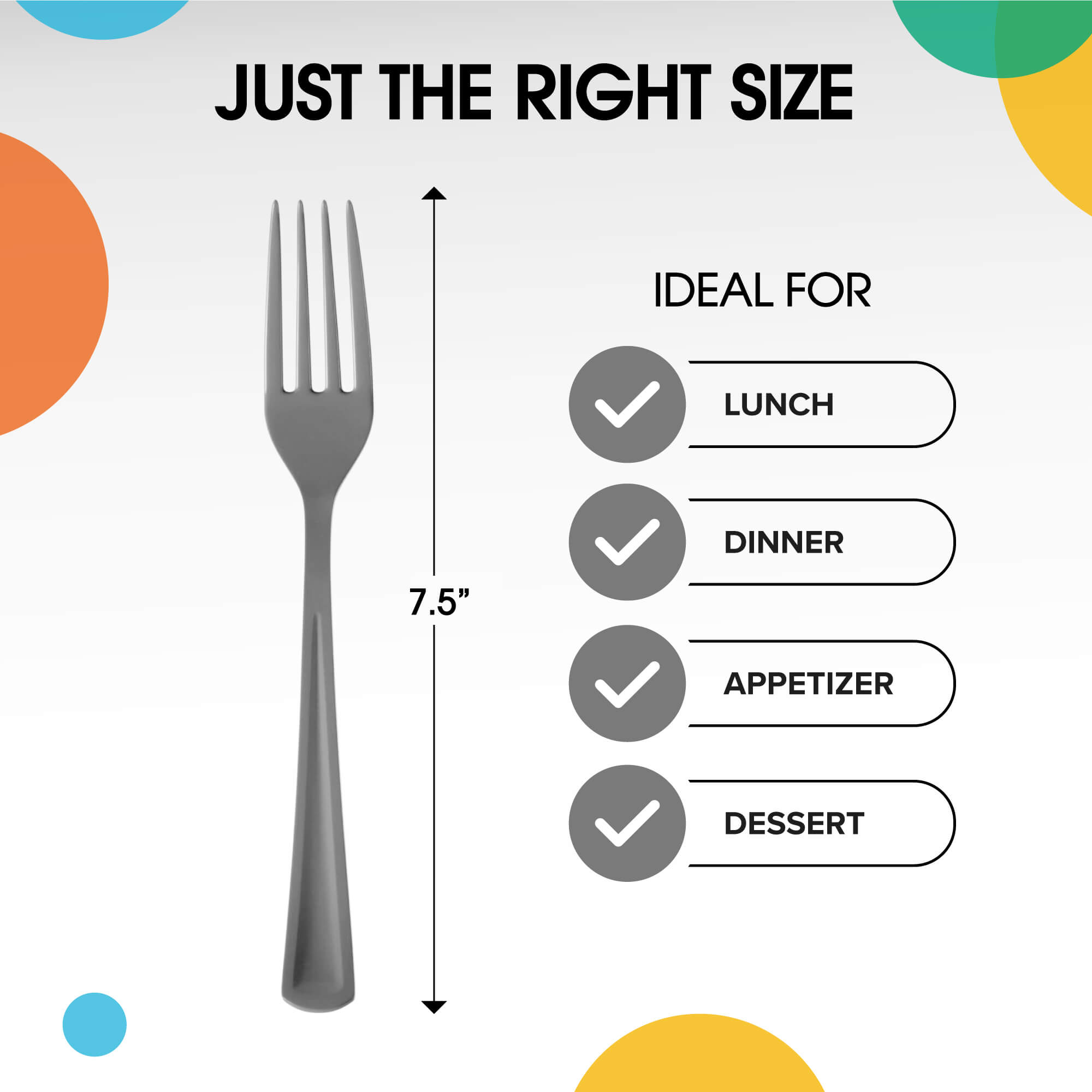 Heavy Duty Silver Plastic Forks - 7.5 in. | 100 Count