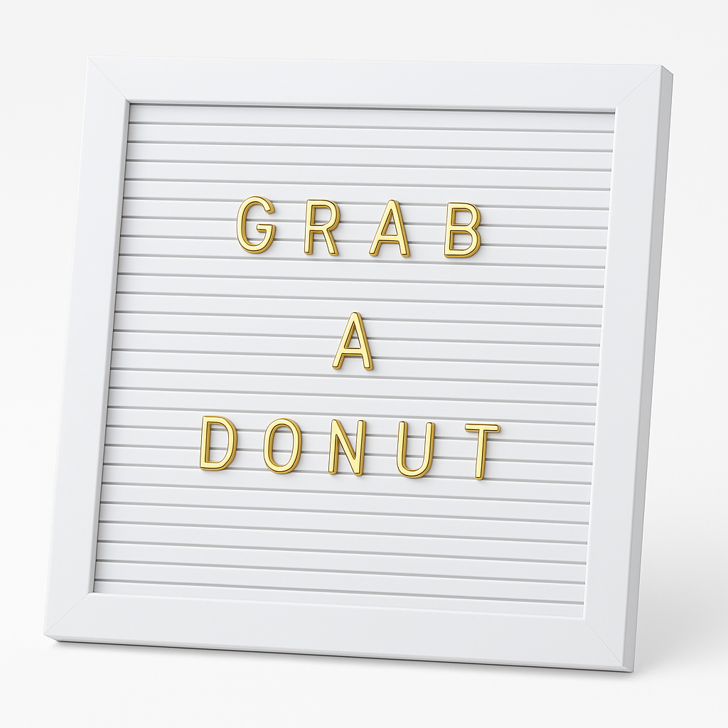 Ginger Ray White Pegboard Sign with Gold Letters