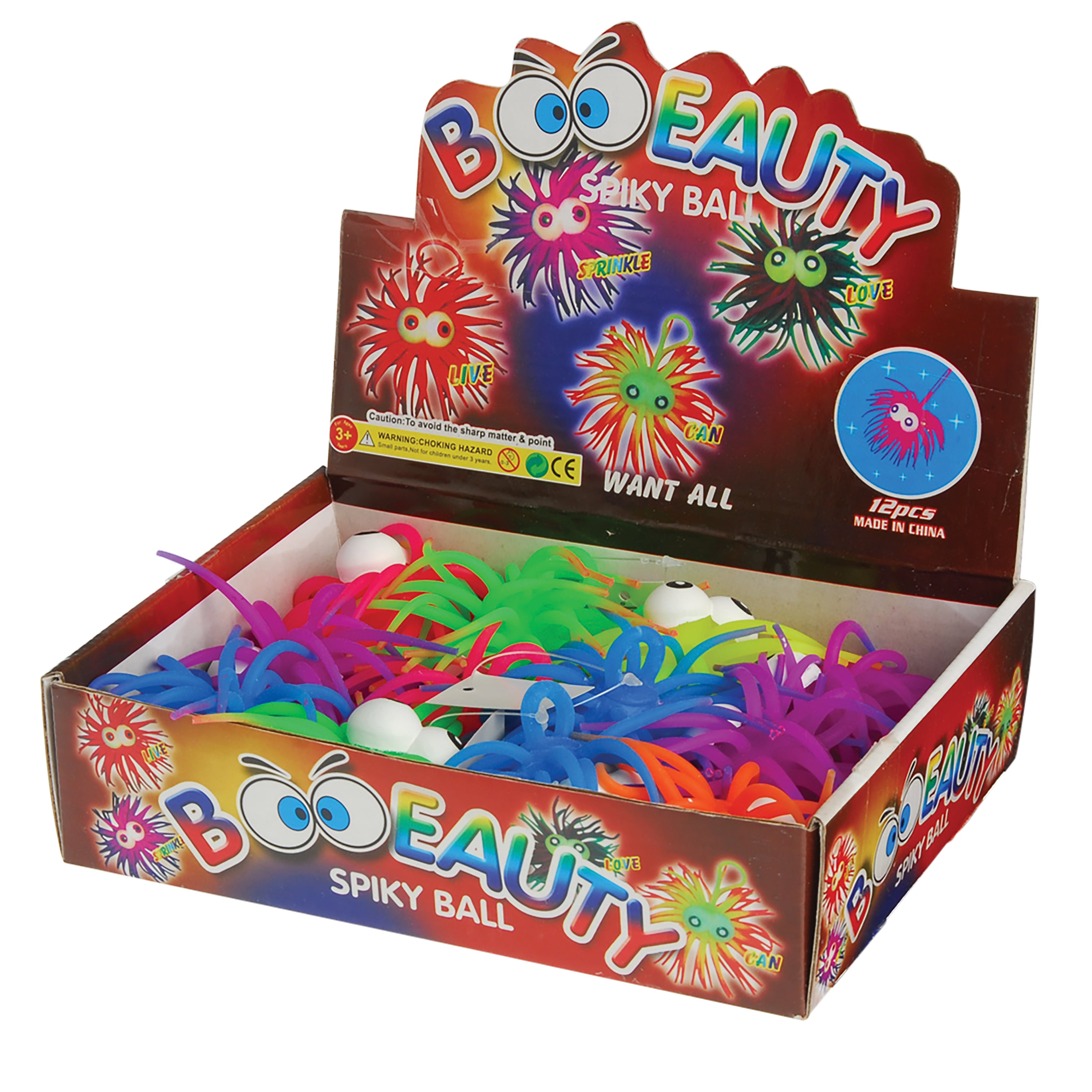 Two-Tone Puffer W/Eyes - 12 Count