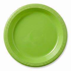 Kiwi Green 7" Round Plastic Plates - 50 Count