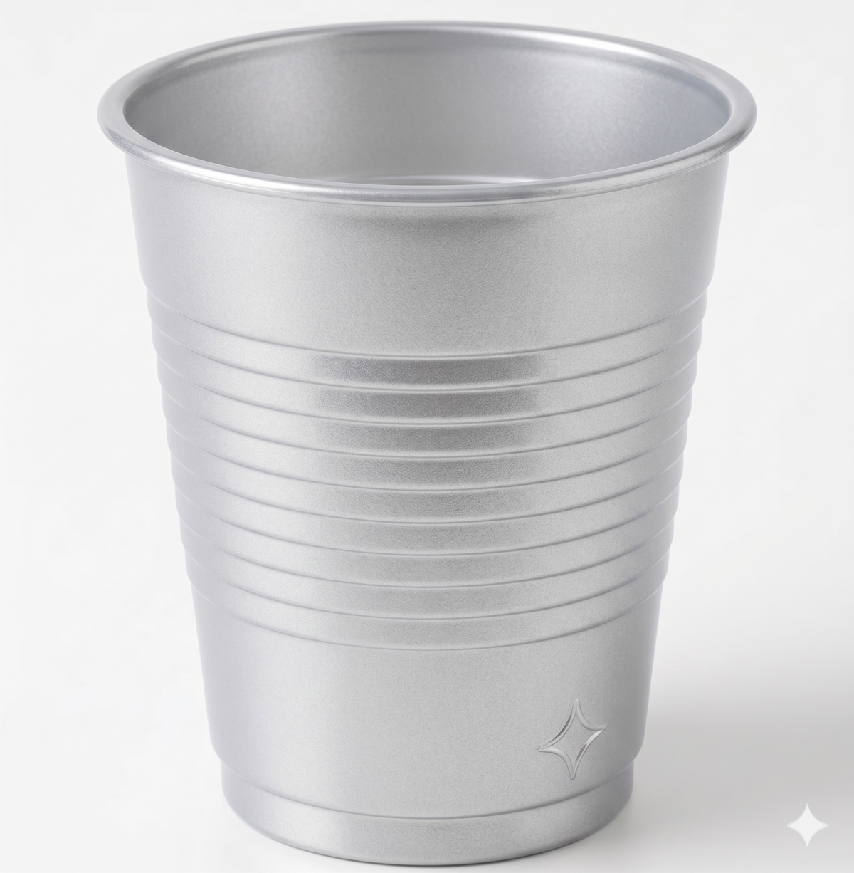 Metallic Silver Plastic Cups - 18oz, Pack of 20