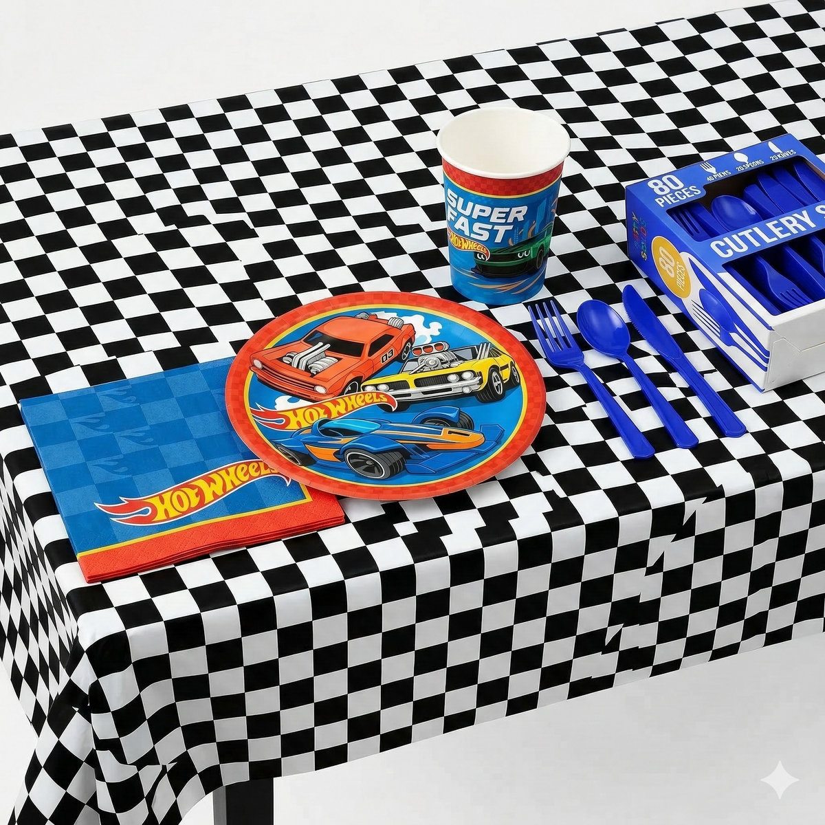 161 Pcs Hot Wheels Party Kit - For 20 Guests