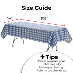 Dark Blue gingham plastic Table Cover