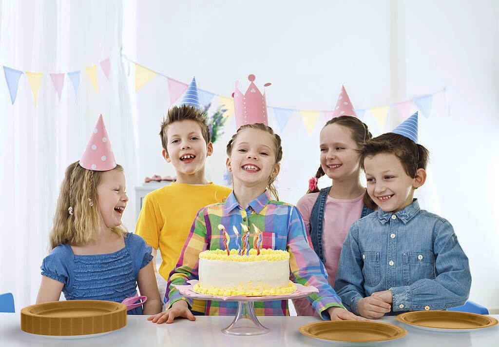 7 In. Gold Paper Plates | Case of 1000