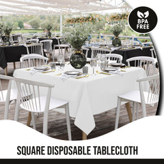 Premium Square White Table Cover 70" x 70" | 1 Pack