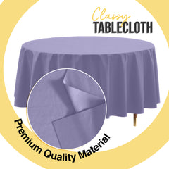 Premium Round Lavender Plastic Table Cover | 84 in. | Case of 96