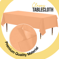 Premium Peach Plastic Table Cover | 54 in. x 108 in.