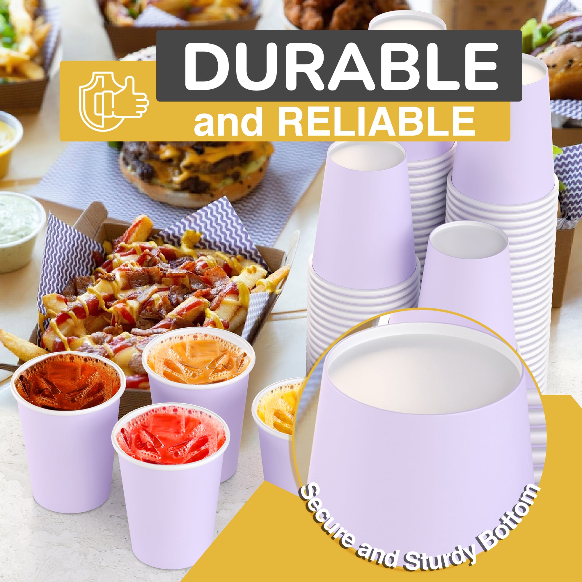 12 Oz. Lavender Paper Cups | 20 Count