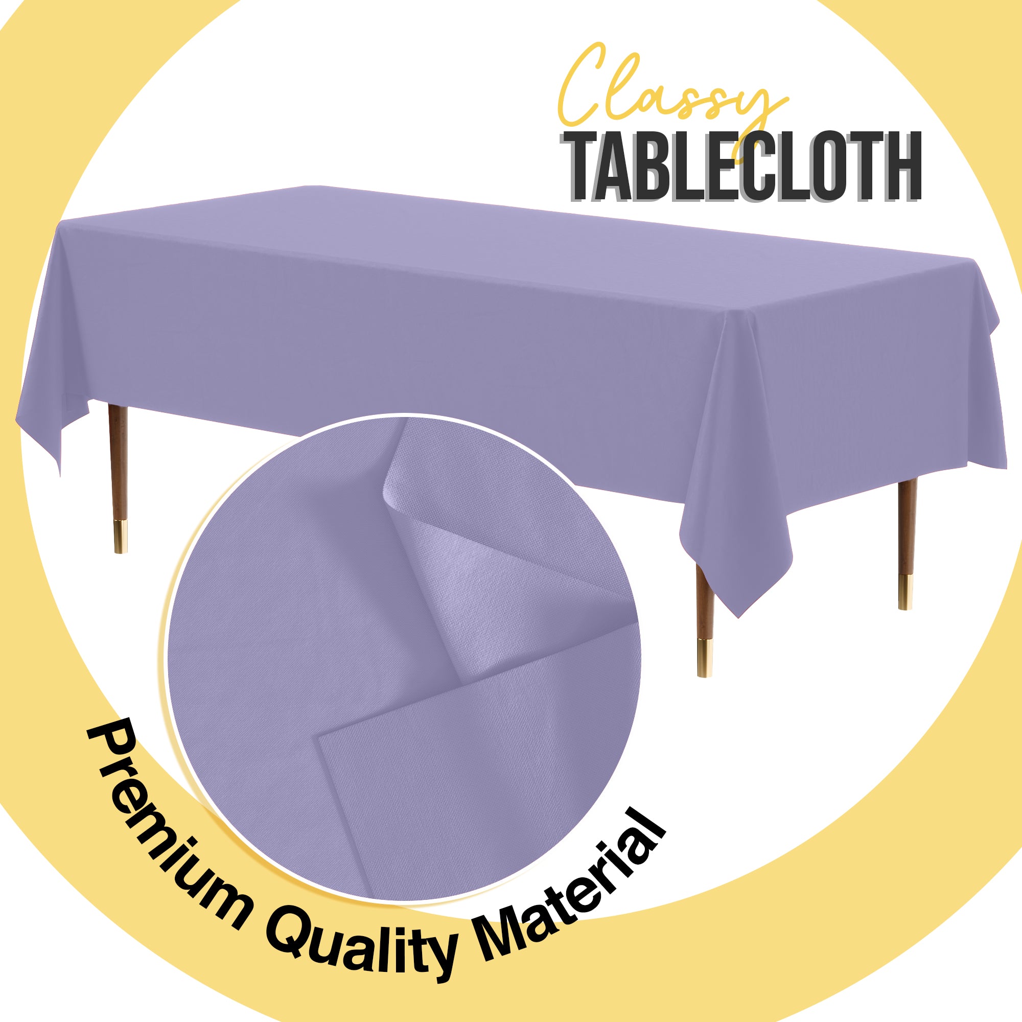 Premium Lavender Plastic Table Cover | 54 in. x 108 in.