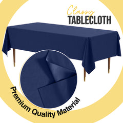 Premium Navy Blue Plastic Table Covers | 6 Pack | 54 in. x 108 in.