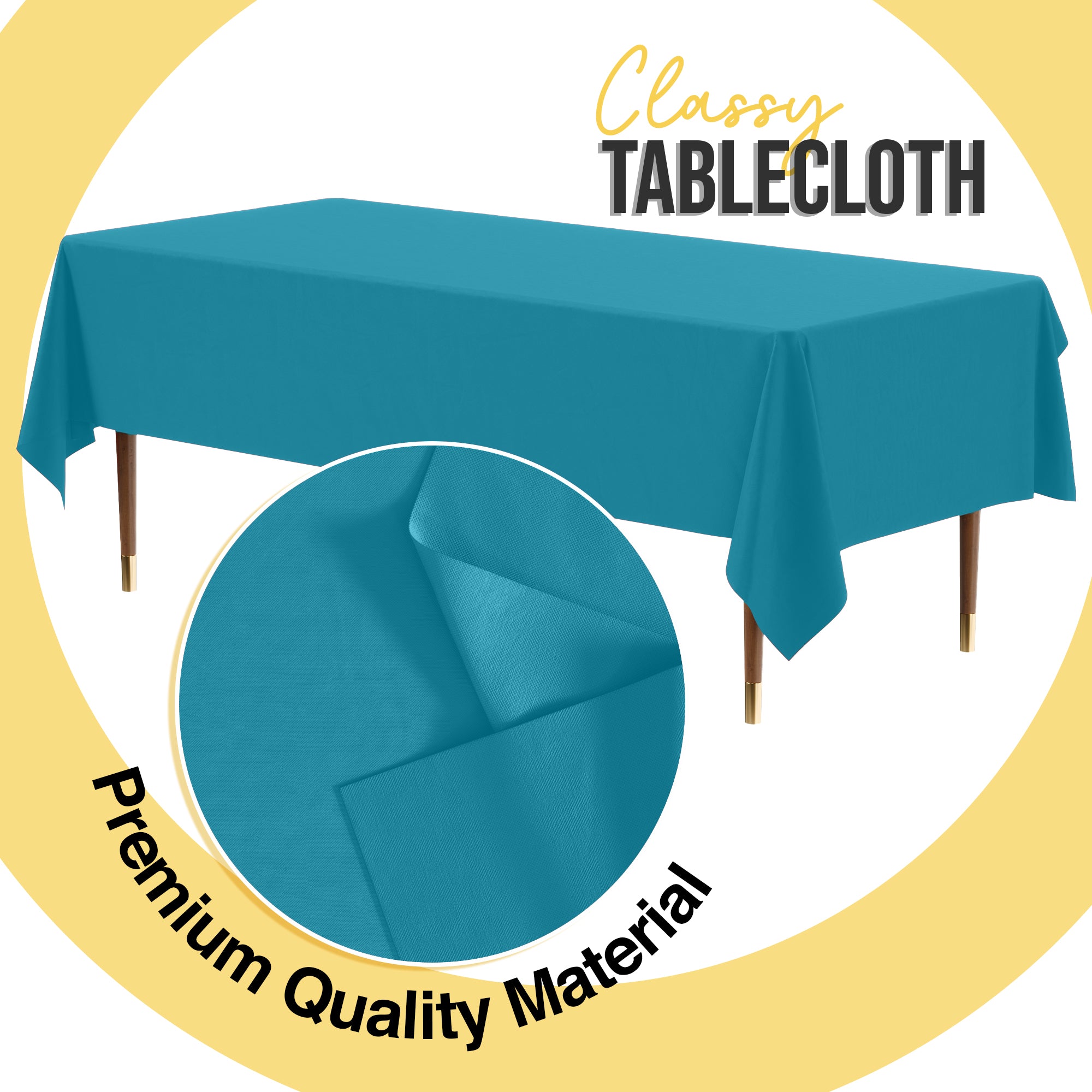Premium Turquoise Plastic Table Cover | 54 in. x 108 in.