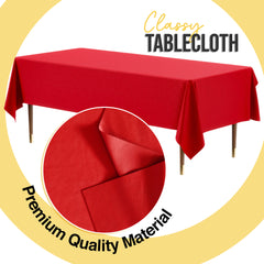 Premium Red Plastic Table Cover | 54 in. x 108 in.